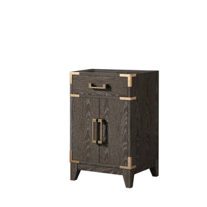 English Elm Brown Oak Single Bath Vanity - Elegant 20" Modern Design With Soft-Close Hinges & Ample Storage B2731P259728