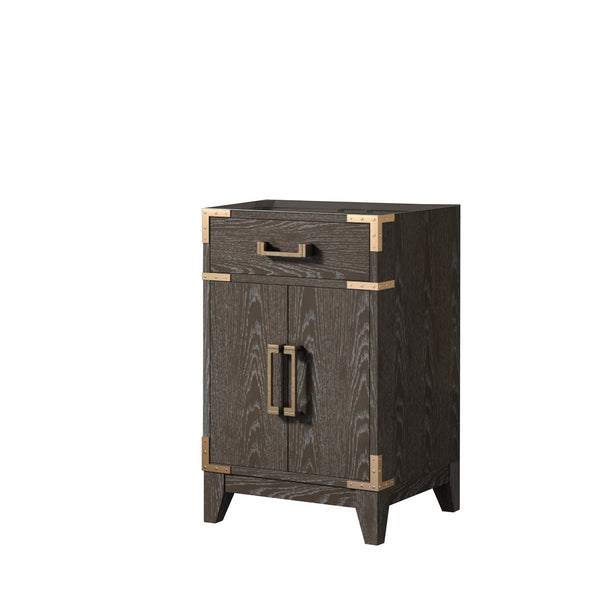 English Elm Brown Oak Single Bath Vanity - Elegant 20" Modern Design With Soft-Close Hinges & Ample Storage B2731P259728