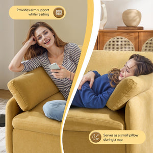 English Elm 50*43" Oversized Chenille Armchair Deep Lounge Seat Modern Minimalist Living Room Chair Yellow N723S5042Y