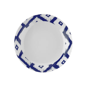 English Elm Zeugma 16-Piece Porcelain Dinnerware Set with Chevron Pattern, Microwave & Dishwasher Safe Durable Blue B029P333184