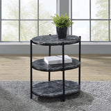 OSP Home Furnishings Renton 3-Tier Oval Table Black/Black