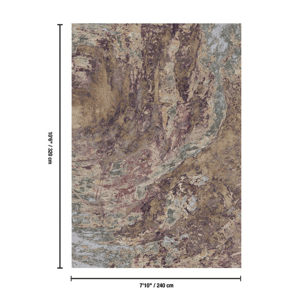 English Elm Artistic Abstract Rust Tone Large Area Rug Low Pile Living Room Dining Floor Accent B186P428932