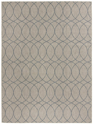 Unique Loom Outdoor Trellis Gitter Machine Made Trellis Rug Gray Blue,  9' 0" x 12' 0"
