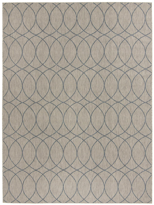 Unique Loom Outdoor Trellis Gitter Machine Made Trellis Rug Gray Blue,  9' 0" x 12' 0"
