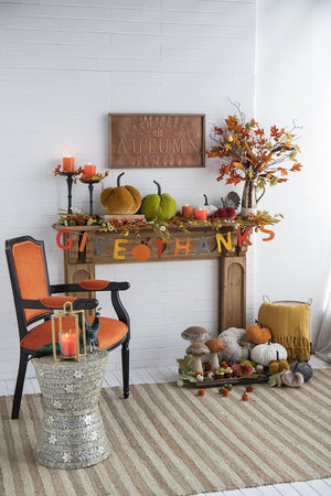 English Elm Set Of 2 Charming Chenille Weighted Pumpkins – Perfect Fall Decor For Thanksgiving & Harvest Season W2078P246682-GIGA