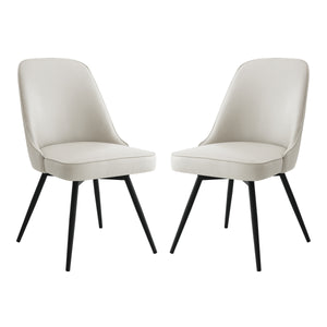 OSP Home Furnishings Penton Swivel Chair  - Set of 2 Cream