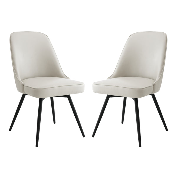 OSP Home Furnishings Penton Swivel Chair  - Set of 2 Cream