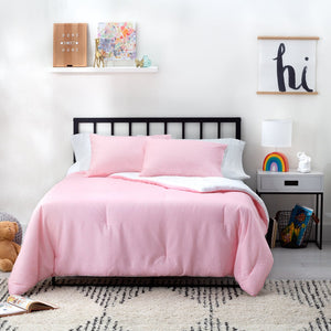 English Elm Linenspa Pink Polka Dot Microfiber Comforter Set Cal King – Reversible Chic, Hypoallergenic Fill B350P326212