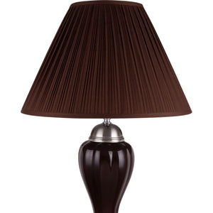 English Elm 27" Elegant Ceramic Table Lamp With Urn Design, Silver & Espresso Finish, Linen Shade & 3-Way Switch B072116114