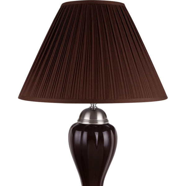 English Elm 27" Elegant Ceramic Table Lamp With Urn Design, Silver & Espresso Finish, Linen Shade & 3-Way Switch B072116114