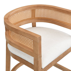 English Elm Christopher Knight Home® - Wood Upholstered Arm Bar Stools Set Of 2 - Chic Beige & Natural Oak, Comfortable For Kitchen & Bar N771P265581Q