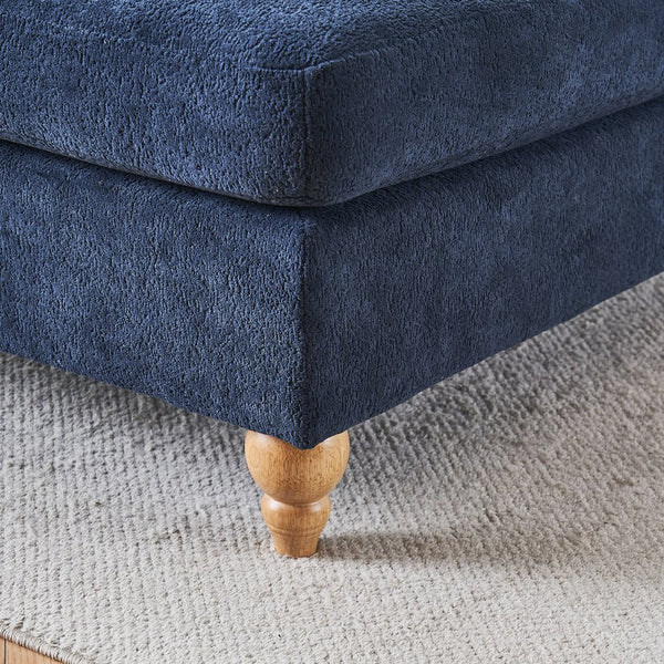 English Elm Modern Mid-Century Oversized Chaise Lounger Sofa Bed with Solid Wood Legs, Deep Seat Comfort Sleeper Blue W2363S00067