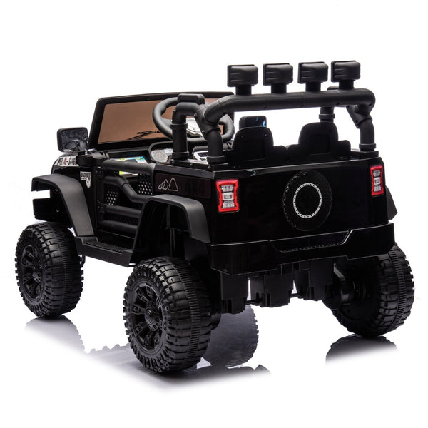 English Elm 24v Kids Electric Ride on Car with Parental Remote Dual Motors and Four Wheel Suspension Black W1578P208321