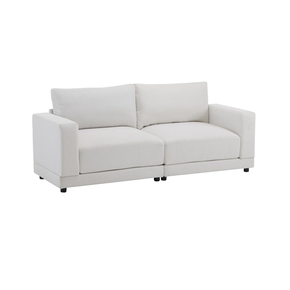 English Elm Christopher Knight Home® - 81'' Modern Square Arm Sofa with High-Density Foam Cushions, Durable Wooden Frame, Fresh White Look Beige N767P240700B_N767P240702B