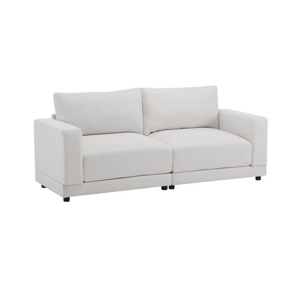English Elm Christopher Knight Home® - 81'' Modern Square Arm Sofa with High-Density Foam Cushions, Durable Wooden Frame, Fresh White Look Beige N767P240700B_N767P240702B