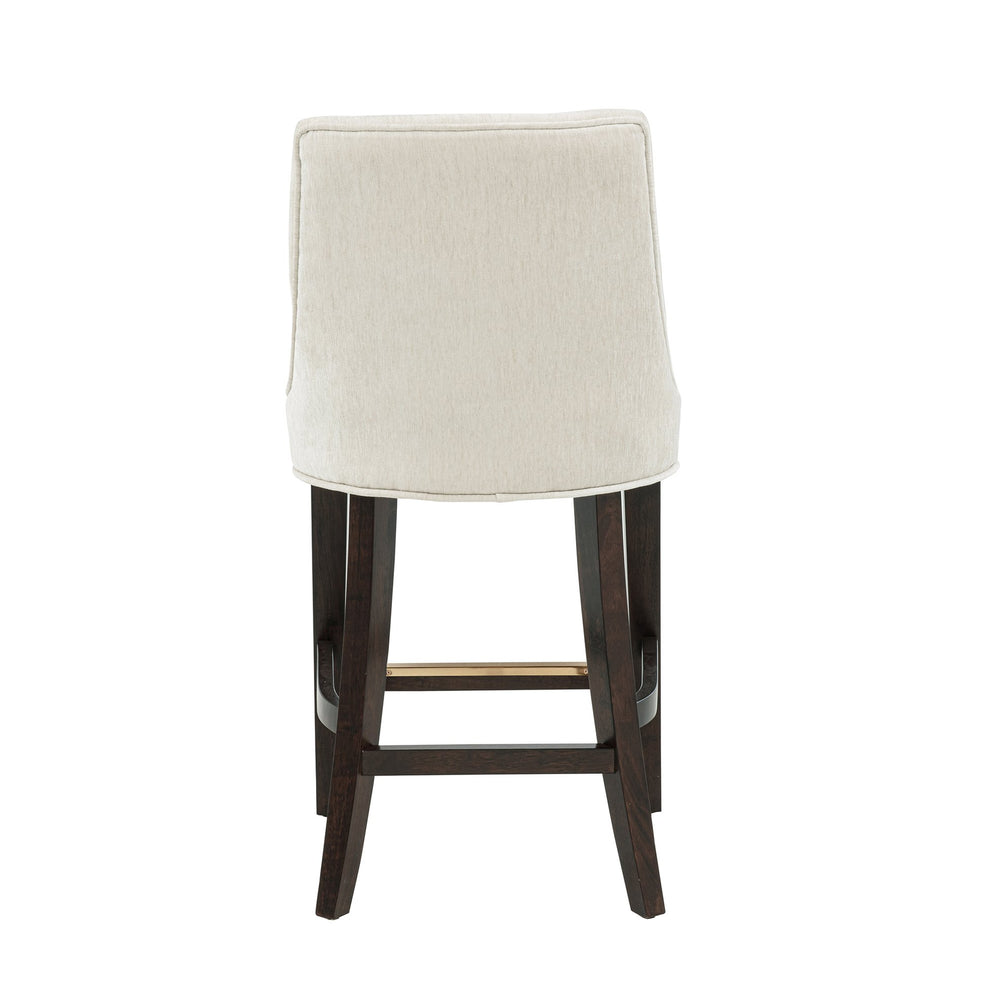 English Elm Beever Wood Chenille Counter Stool - Cream Upholstery, Gold Accents, Elegant Design For Comfort B365P397951