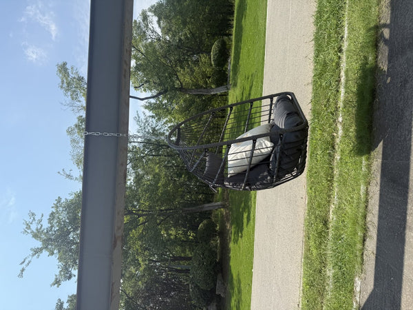 English Elm Outdoor Egg Swing Chair With Removable Cushions - Stylish, Weather-Resistant, And Easy Storage! W2500P364233-GIGA