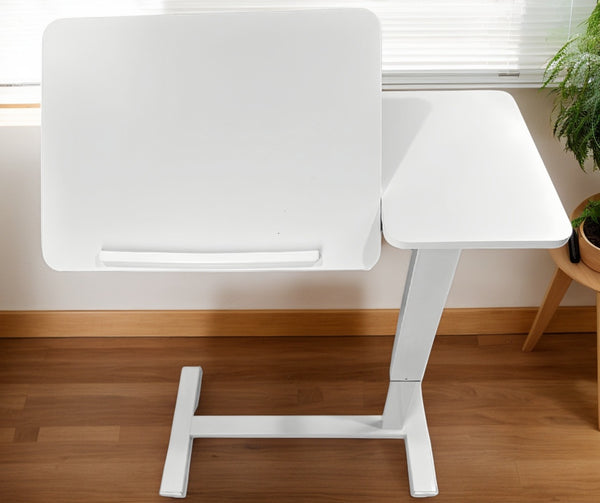 English Elm Overbed Mobile Rolling Laptop Stand Tilting Table with Height Adjustment, MDF+Metal, Safe Rounded Corners W2641P269198