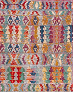 Unique Loom Outdoor Modern Tamarindo Machine Made Geometric Rug Multi, Burgundy/Gold/Gray/Green/Ivory/Red/Violet/Navy Blue/Light Blue 7' 10" x 10' 0"