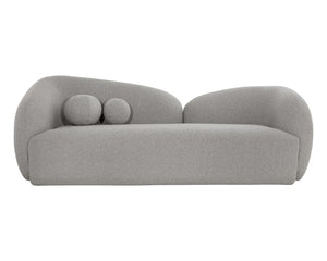Sunpan Esme Sofa - Luxurious Boucle Design With Cozy Curves And Spherical Cushions For Ultimate Comfort Grey Fabric 111927