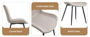 English Elm Table Set 42 Inch Round Wood Grain Glass Inlay with Six Tech-fabric Dining Chairs Brown+Black,Light Gray W1151S04484