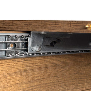 English Elm Expandable Black Brown Dining Table with Storage — Modern Extendable Minimalist Table for 6–10 Guests W1347S00014