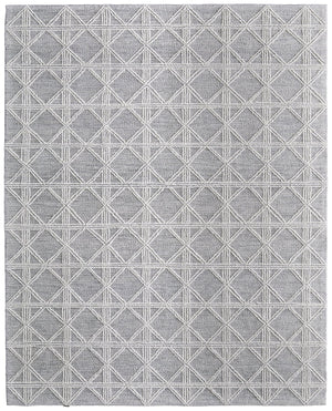 Feizy Rugs Corwin Hand-tufted Wool Geometric Rug By Thom Filicia - Elegant High-low Pile For Modern Spaces Gray,Ivory Wool T30t8013slv000h50