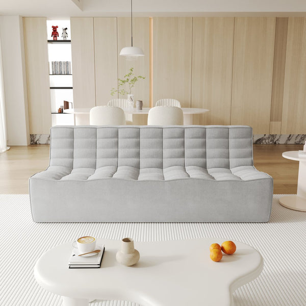 English Elm Caterpillar Modern Low-Profile 3-Seater Sofa With Waffle Design - Versatile, Stylish & Durable B341P321114