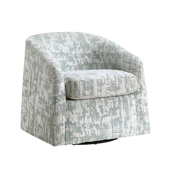 English Elm Swivel Accent Chair with Jacquard Upholstery and 360 Degree Base for Living Room B011P282395