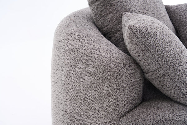 English Elm 360° Swivel Chair upholstered barrel accent chair with plush high-resilience foam and pillows for comfort Gray W2231P261425