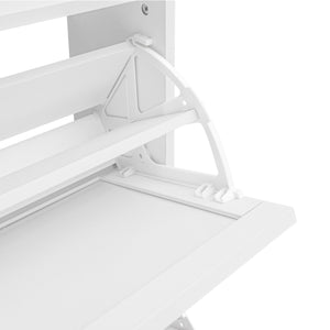 English Elm Rattan 3 Door Shoe Rack with Metal Base and Anti-Slip Feet, Double Shelf Storage for Entryway White W688P211259