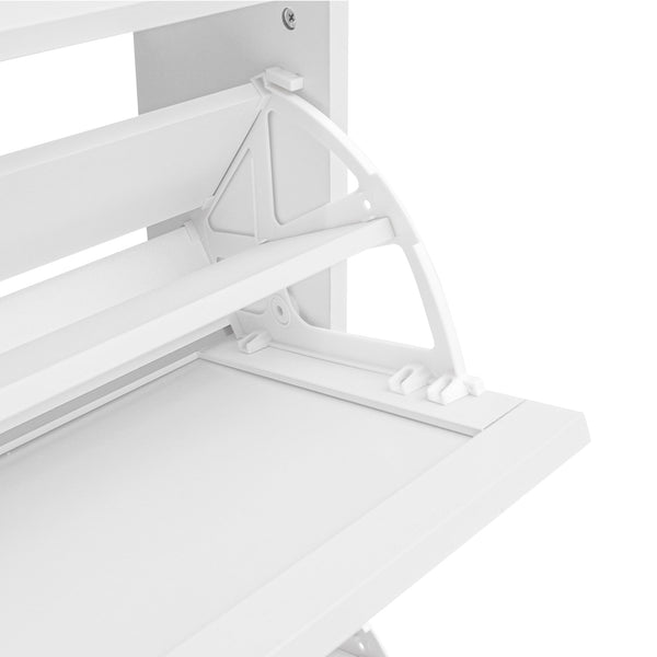 English Elm Rattan 3 Door Shoe Rack with Metal Base and Anti-Slip Feet, Double Shelf Storage for Entryway White W688P211259