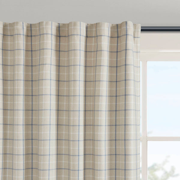 English Elm 1Pc Cozy 50X84" Plaid Curtain Panel With Fleece Lining - Versatile Rod Pocket & Back Tab For Style! B035P341190