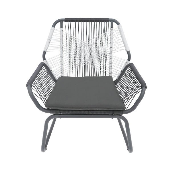 English Elm Christopher Knight Home® - MILAN Club Chair Set for Outdoors, Gray PE Rattan & Steel Frame, Water-Resistant Cushions, Modern Elegance 62331.00CGRY