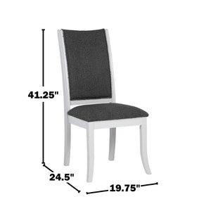 English Elm Set of 2 Tall Back Upholstered Dining Chairs Modern Armless Rubberwood Frame B016P445304