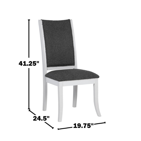 English Elm Set of 2 Tall Back Upholstered Dining Chairs Modern Armless Rubberwood Frame B016P445304