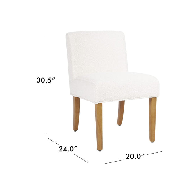 English Elm Kip Boucle Upholstered Dining Chair with Honey Oak Legs for Modern Interiors B056P417001