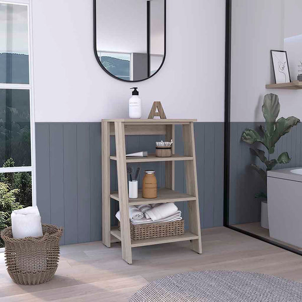 English Elm St. Clair Linen Cabinet Grey - Compact 4-Shelf Engineered Wood Storage with Door, 29.7"H, Easy Assemble B070P188814