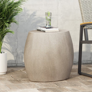 English Elm Christopher Knight Home® - Outdoor Lightweight Concrete Side Table Oval Top Convex Design Durable Patio End Table 28x24x21 70885.00