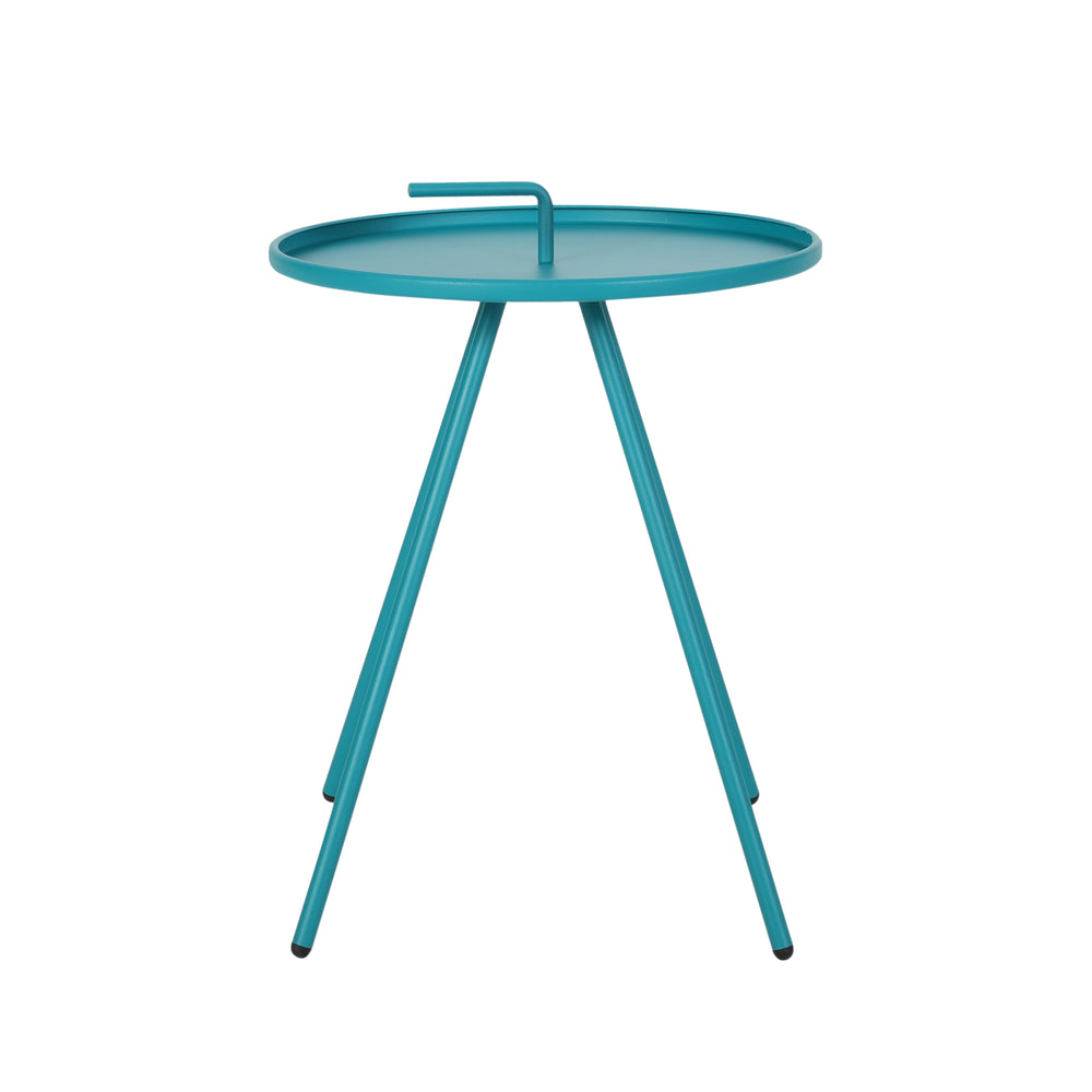 English Elm Christopher Knight Home® - VIDA Modern Side Table with Steel Frame, Portable Handle and Raised Tray Edge for Durable Use Teal 62849.00T