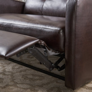 English Elm Christopher Knight Home® - Reclining Loveseat with Push-Back Recline, Plush Tufted Fabric Sofa, Compact Wall-Hugger Design Brown 61372.00PU