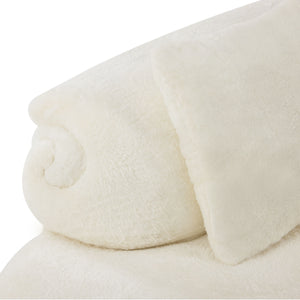 English Elm white plush curved multi-seater sofa with pillows — Nordic skin-friendly fabric, space-saving design W3612S00008