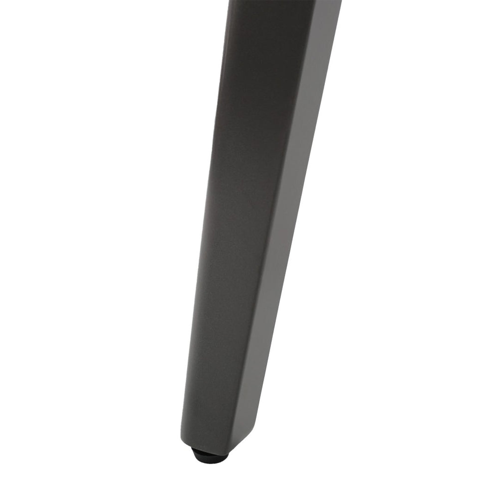 English Elm 62.99" Modern Artificial Stone Dining Table With Curved Edges & Dark Grey Metal Legs For 6 People P1 W1535S00526-GIGA