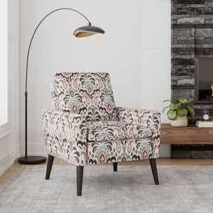 English Elm Enna Damask Upholstered Accent Chair with Solid Wood Legs for Living Room B127P409852