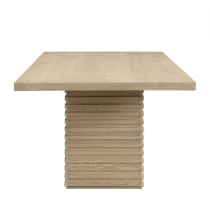 English Elm Christopher Knight Home® - Coad 84-Inch Rectangular Dining Table - Light Natural Solid Wood For Stylish Gatherings & Versatility N771P347115A_N771P347116A
