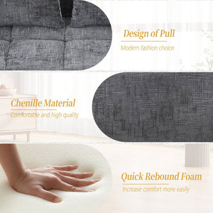 English Elm United Chenille Loveseat Sofa - Cozy Minimalist Modular Sleeper For Small Spaces & Modern Living W1568P255144-GIGA