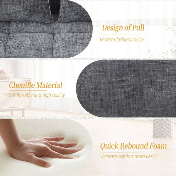 English Elm United Chenille Loveseat Sofa - Cozy Minimalist Modular Sleeper For Small Spaces & Modern Living W1568P255144-GIGA