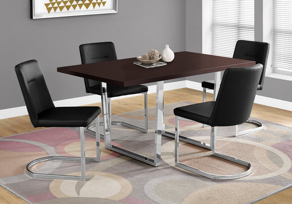 English Elm Dining Table - 60" Rectangular Espresso Laminate With Chrome Legs - Modern & Versatile Design For Any Space B2710P286992