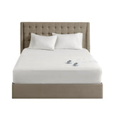 Serta Waterproof Casual Heated Mattress Pad ST55-0119 White