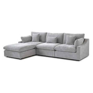 English Elm Sky Cloud Slope Sectional Sofa - Modern L-Shaped 4-Seater In Light Gray Linen For Versatile Comfort B341S00030-GIGA